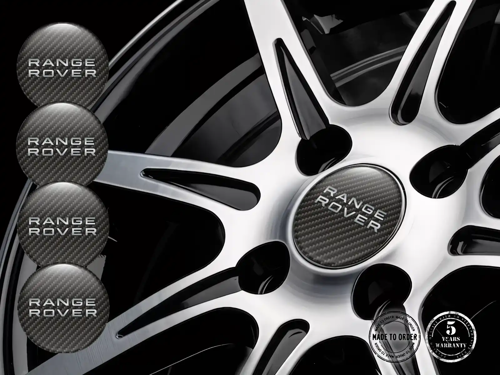 Land Rover Insignias de Rueda Estilo Pegatinas de Epoxi Premium